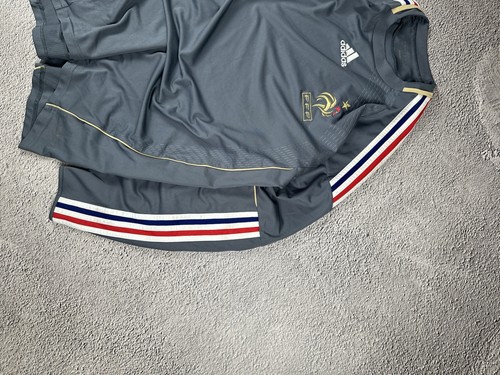 Adidas France Goalkeeper Jersey 08/09 FFF Shirt Long Sleeve Blue Size Xl - Picture 4 of 11