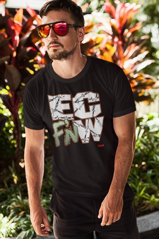 ECW EC F'N W Razorwire Mens Black T-shirt | eBay