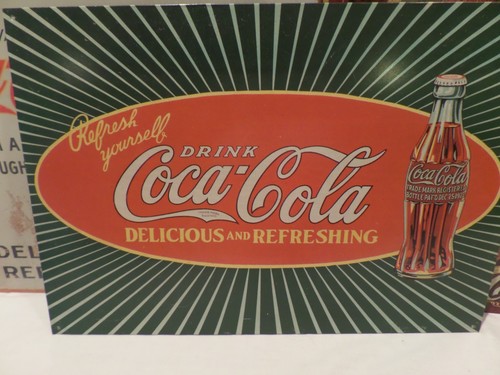 Carteles publicitarios metálicos "Coca-Cola"--lote de 3 - vintage años 90 - Imagen 4 de 11