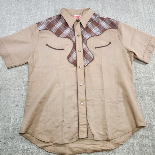 Vintage Ely Cattleman Shirt Women 18 (Large) Western Pearl Snap USA Plaid Yoke - Picture 2 of 11