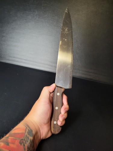 Vintage RH Forschner Victorinox Switzerland Butcher Kitchen Knife 10 Inch Serrat - Picture 10 of 12