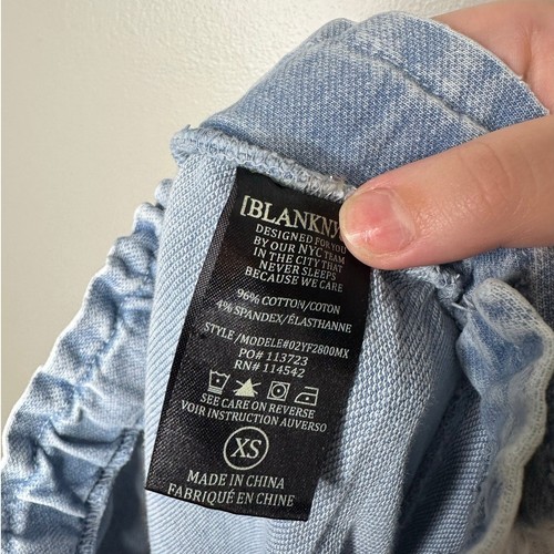 Blank NYC French Terry Printed Jean Joggers Light Blue Size XS Pockets Stretchy - Picture 6 of 7