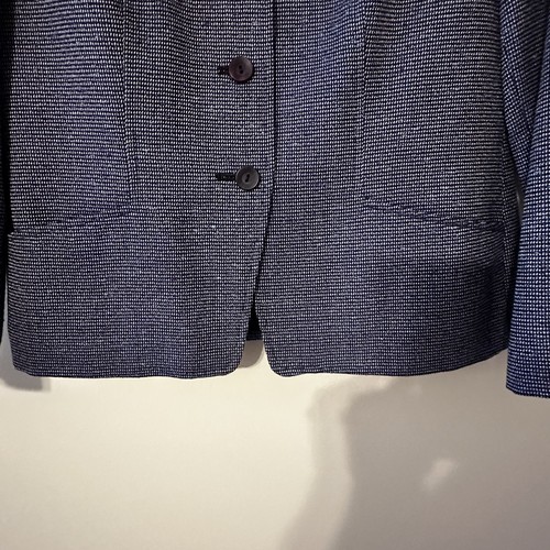 Vtg Pendleton Blue Wool Blend Tweed Blazer Jacket Pockets Coat USA Made 8 Petite - Picture 6 of 16