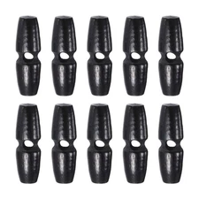 10pcs Wooden Toggle Buttons 30mm Single Hole Olive Sewing Button, Black