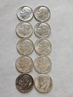 Lot of 10 - U.S. 90% Silver Roosevelt Dimes 1964 P+D  XF+ $1 Face #17