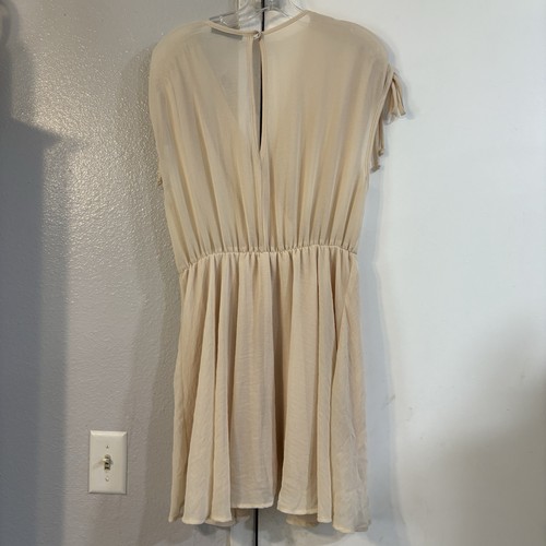 Vintage Sheer Cream Romper Whimsy Cottage Fairycore Bridal Deadstock M USA Lined - Picture 4 of 7