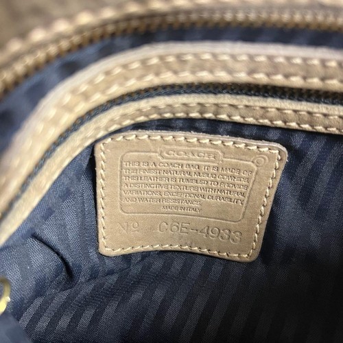 Vintage COACH 4933 Nubuck Suede Shoulder Bag Beige Italy Made #310 - Picture 16 of 20