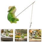 Outdoor Decorative Sculpture Garden Ornament Fishing Frogs Figurines