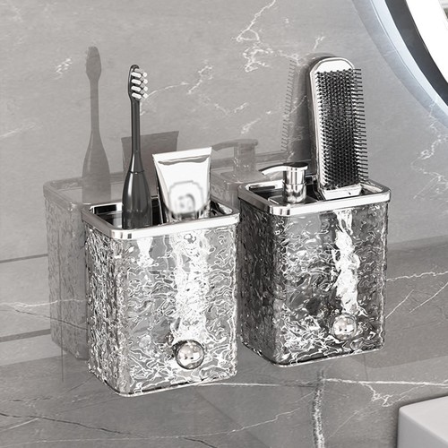 Wall Mounted Toothbrush Holder Clear Box Portable Bathroom - Picture 1 of 15