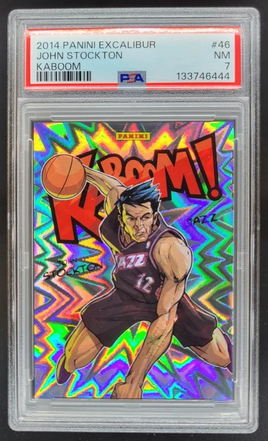 2014-15 Panini Excalibur John Stockton Kaboom! SSP #46 PSA 7 Utah Jazz JO5