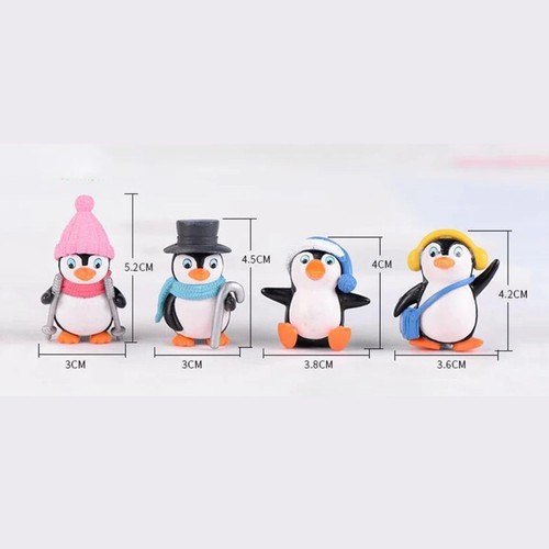 Penguin Showpiece Set of 4 for Home Decor Items, Car Dashboard,Table Decoration - Picture 3 of 3
