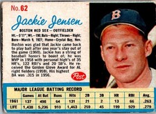 1962 Post Cereal Baseball Cards Complete your Set - Select your Cards