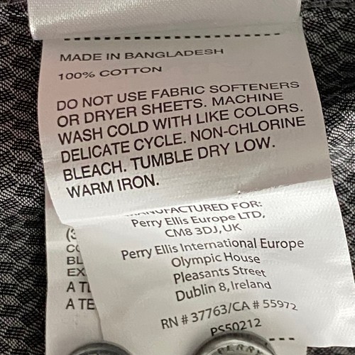 Perry Ellis Men's XL Button-Up Dress Shirt Slim Fit Gray Micro Chain Print NWOT - Picture 11 of 11