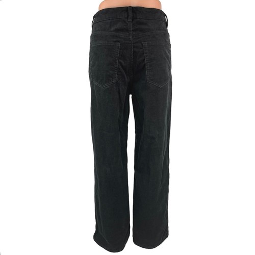 Divided by H&M Women's Black High Rise Ankle Wide Leg Corduroy Pants Size 2 - Picture 3 of 6