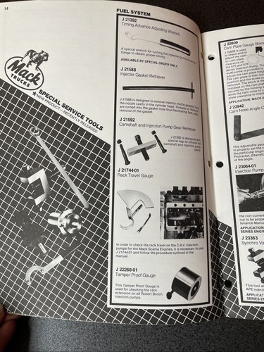 Kent-Moore MACK Service Tools For Mack Trucks Parts Manual - Picture 8 of 9