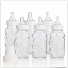 Evenflo Classic BPA-Free Glass Twist Baby Bottles, Clear 4 oz Pack of 6 Bottles