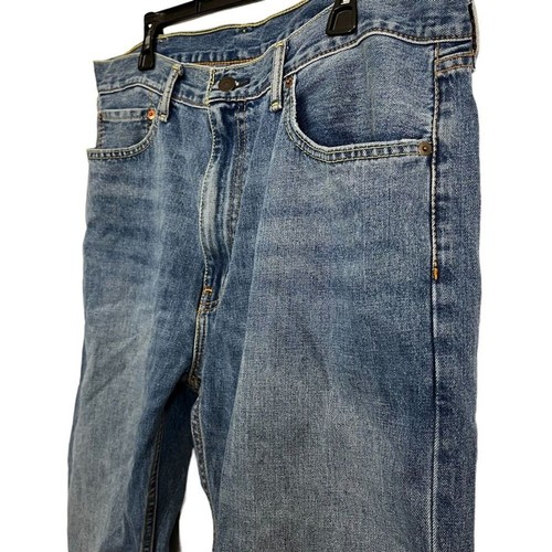 Levis 505 Regular Fit Straight Leg Distressed Men's Blue Jeans Red Tab 38x32 - Picture 8 of 16