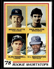 1978 Topps #707 Paul Molitor Alan Trammel HOF Rookie Card RC EX. rookie card picture