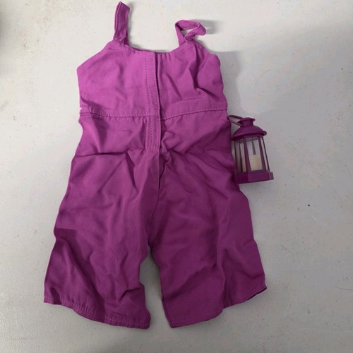 AMERICAN GIRL Doll Kira’s Comfy Camping Outfit Jumpsuit Romper Purple Lantern - Picture 5 of 6