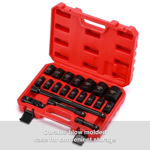 1/2-Inch Drive Shallow Impact Socket Set, Metric, 10mm-32mm, CR-V, 6-Point, 2... - Picture 7 of 7
