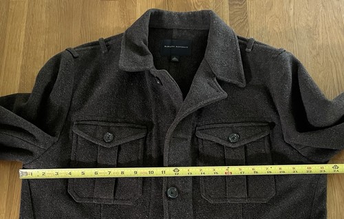 Banana Republic Jacket Mens L Overcoat Chocolate Brown Wool Car Coat Casual EUC - Picture 11 of 12