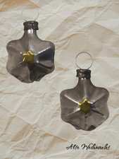 ❉Alte Weihnacht❉Federbaum MINI-Christbaumschmuck RELIEFF-STERN Lauscha/Thüringen