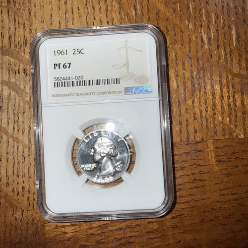1961 Proof 25c Washington Quarter certified PF 67 by NGC!