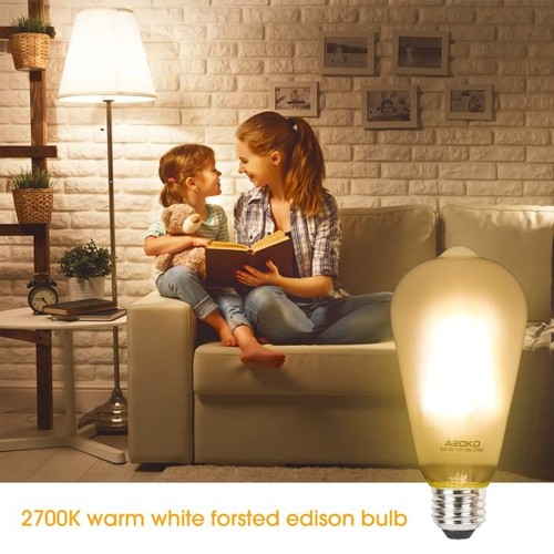 ST64 Frosted Edison Vintage Light Bulbs, 6W Equivalent 60W 2700K Warm White, ... - Picture 7 of 7