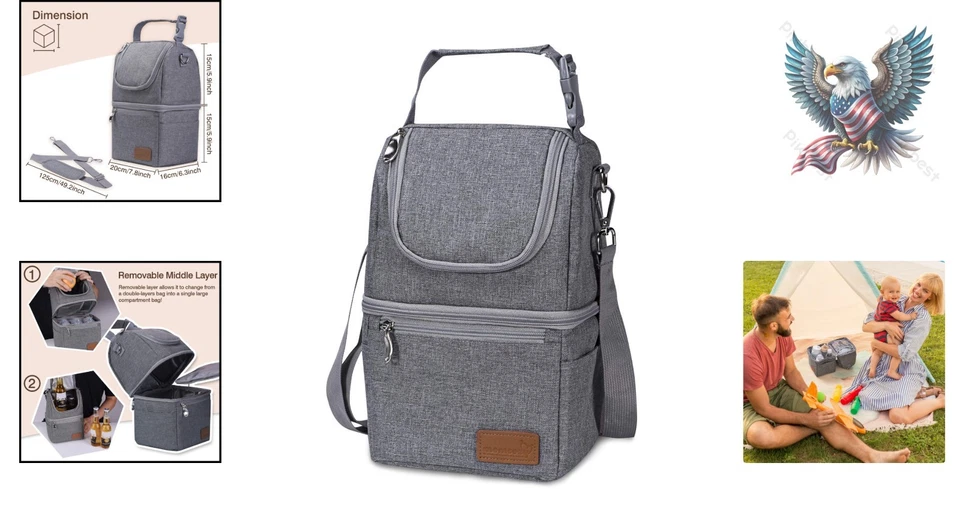 Bolsa refrigeradora de leche materna aislada impermeable - perfecta para picnics o viajes Foto 2 de 4