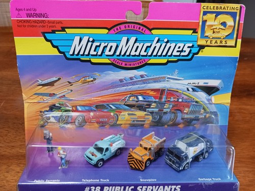 Micro Machines #35 Public Servants Snowplow Garbage Truck Telephone Truck Galoob