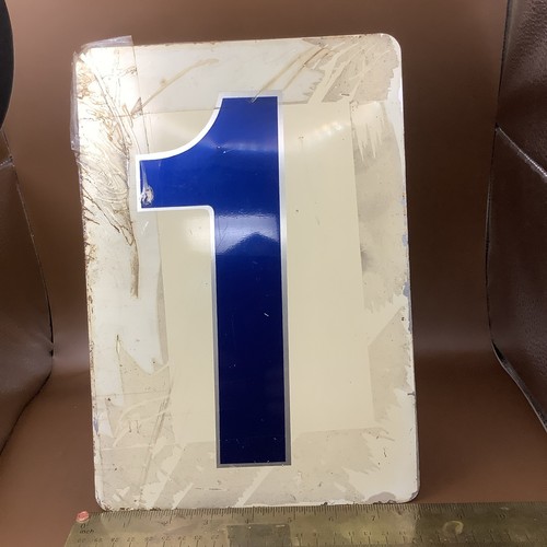 Vintage Double Sided Porcelain Gas Station Number Sign 1 + 2 Price Aluminum - Picture 4 of 4