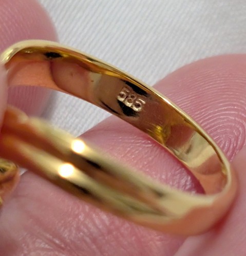 Natürlicher Diamant Herz Charm Ring in 14kt Gelbgold Gr.6 - Bild 6 von 9