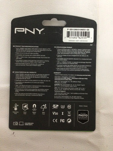 PNY 128GB Elite MicroSDXC Flash Memory Card w/Adapter HDP-SDUX128U395PRO (43687) - Picture 3 of 3