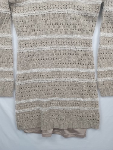 Suéter para mujer Maurices cuello capucha marrón a rayas talla pequeña con debajo de la camisa - Imagen 3 de 9