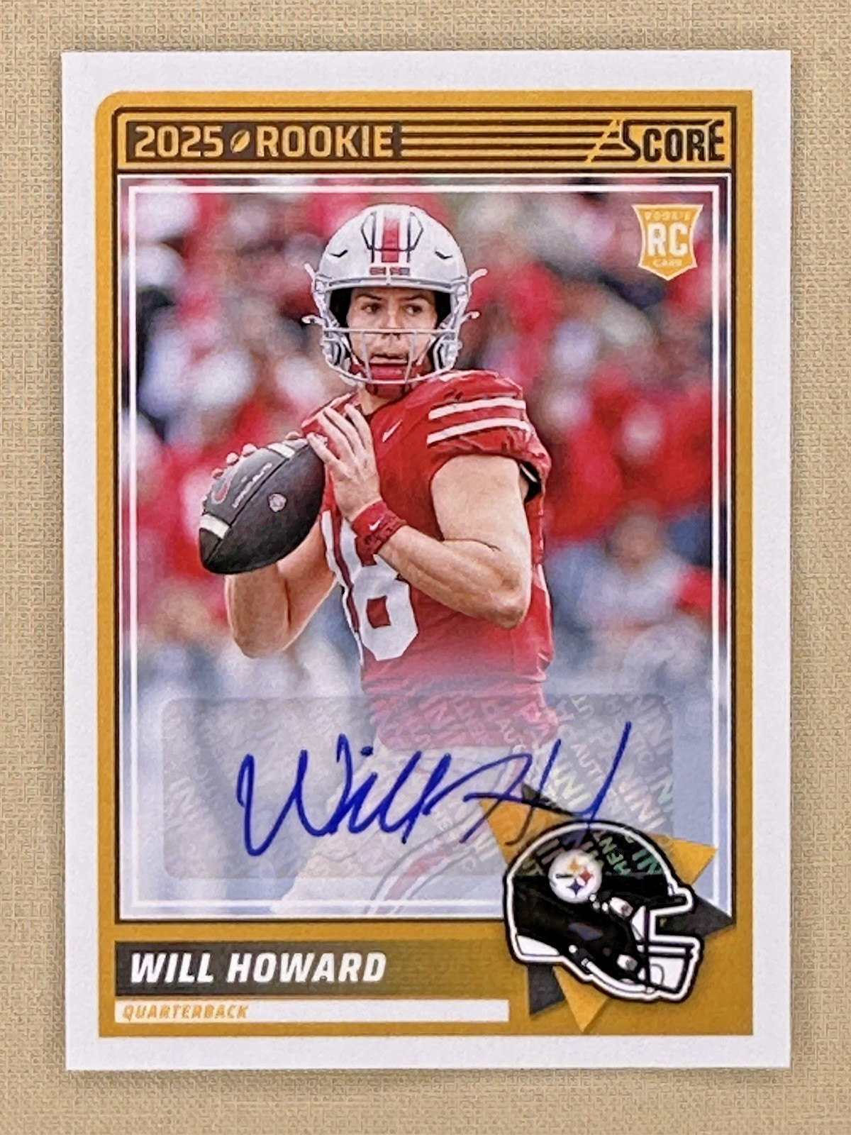 2025 Score Football Will Howard RC autographed Pittsburgh Steelers #3