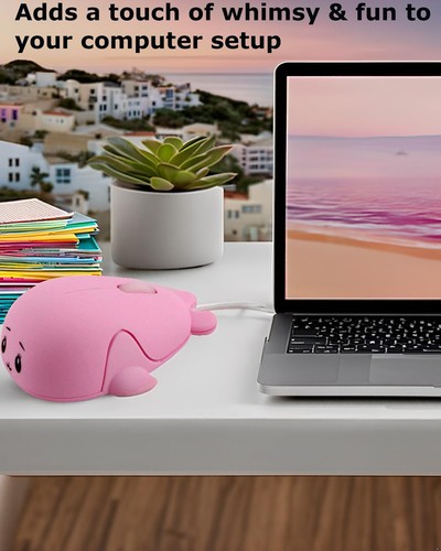 Cute Animal Baby Dolphin Shape USB Wired Mouse 1600 DPI Optical Mice Mini Sma... - Picture 3 of 9