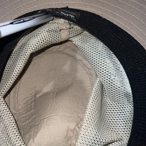 Mossy Oak Boonie Hat S/M Stretch Fit Wide Brim Beige Camo Leather Strap Safari! - Picture 14 of 16
