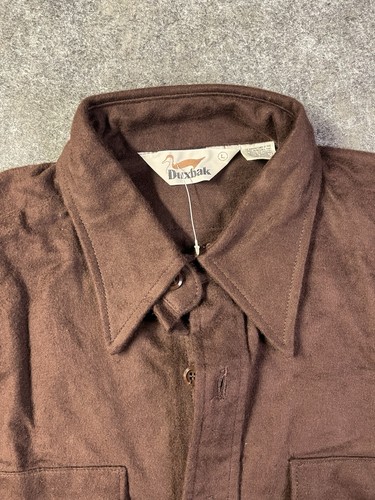 Duxback Flannel Shirt Mens Size Large Brown Button Up Long Sleeves Outdoors - Picture 4 of 10
