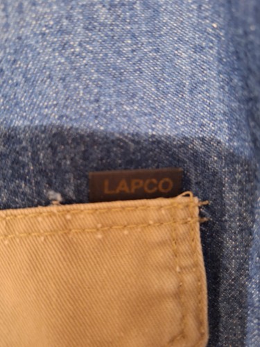 Vtg Lapco Shirt 19-37 Big Tall LS Pearl Snap Denim Canvas Western Cowboy USA - Picture 9 of 14