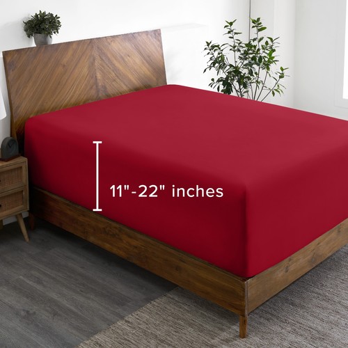 Bare Home 22" Deep Pocket Fitted Sheet - Premium 1800 Microfiber - Picture 25 of 126