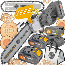 Scie Électrique À Batterie 2× 4Ah Batteries Scie À Chaîne À Moteur Brushless