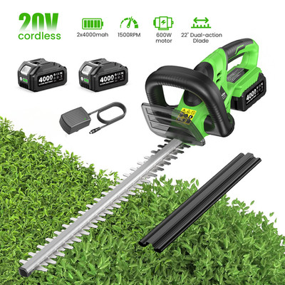 Taskstar 22'' Hedge Trimmer Cordless Electric Shrub Bush Trimmer 2x4.0Ah Battery