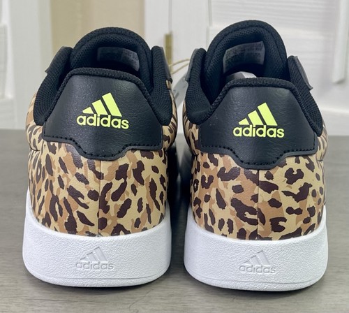 Adidas Breaknet 2.0 K Black/Leopard Print Tennis Shoes - IG0504 - Kids Size 5.5 - Picture 4 of 7