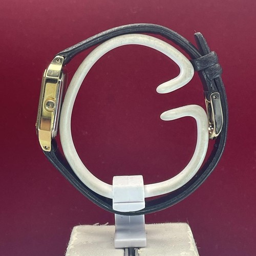 Orient Carina Quartz Watch Japan Gold Stripe Dial Leather Band Used - Picture 7 of 11