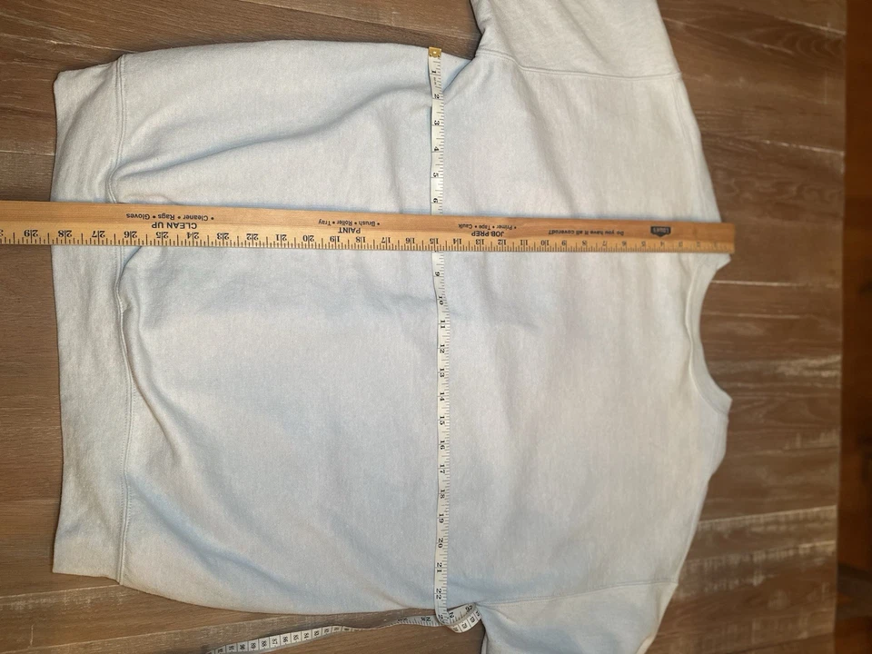 Frozen II Elements Embroidered Crewneck Sweatshirt Bleached Dyed Light Blue SZ L - Image 4 of 4