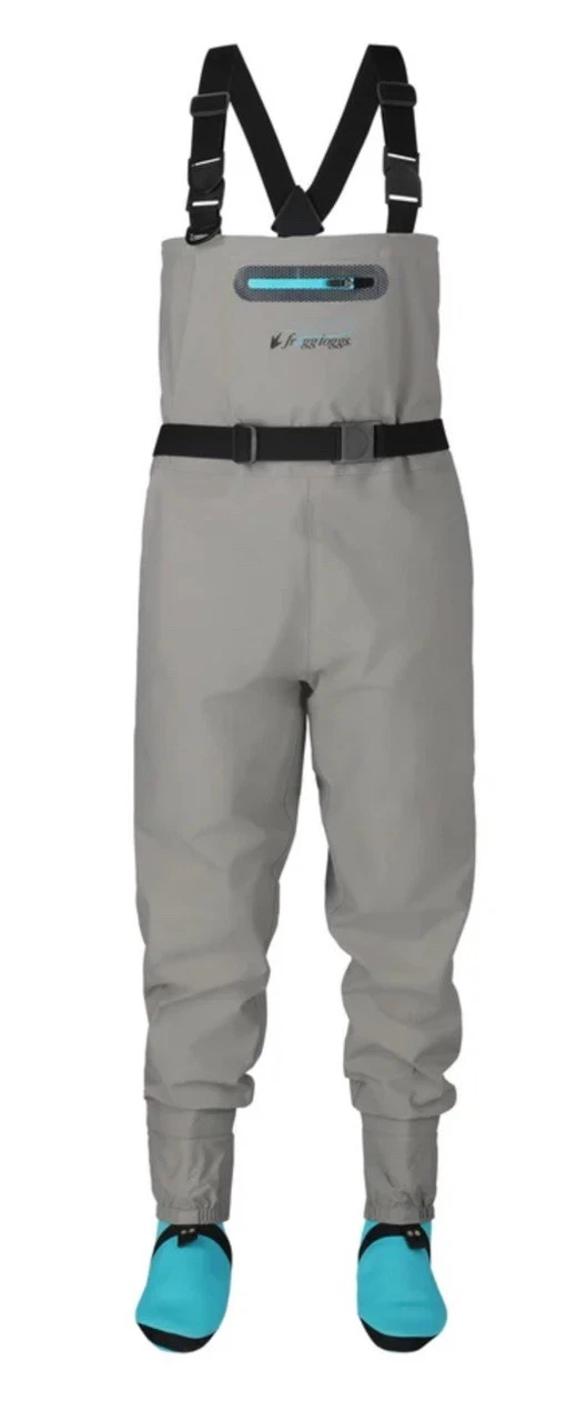 Frogg Toggs Canyon Stockingfoot Grey And Blue Fishing Waders Women's Size Large