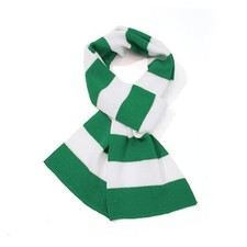 Men's Winter Scarf Knit Striped Scarf for Fall and One Size Green  White
