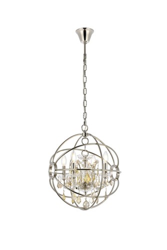 Elegant Lighting 1130D17-GT/RC Geneva 4 Light 17"W Crystal - Nickel - Picture 2 of 12