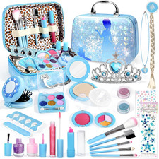 Kids Makeup Kit for Girl Toys, Frozen Makeup Set for Girls, Real Washable Makeup