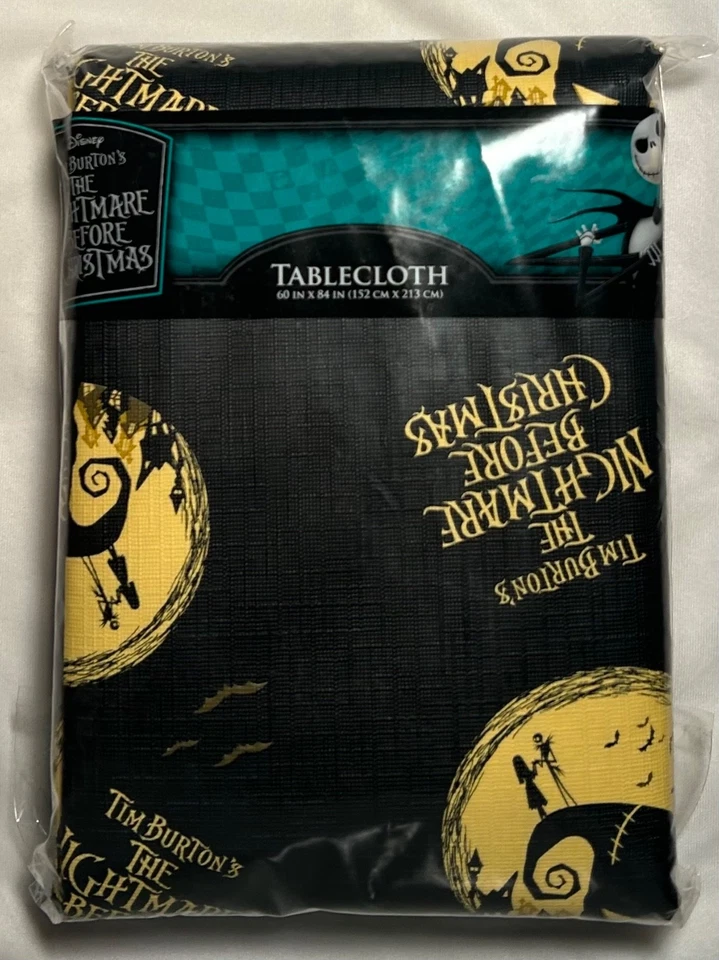 Disney The Nightmare Before Christmas 60 "x 84" Tischdecke mit Flanellrücken Neu in Verpackung